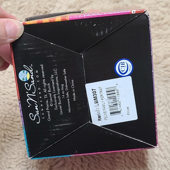 Nib Laurel Burch Colorful Cat Mug, Rare Feline Family Portrait - Picture 2 of 11